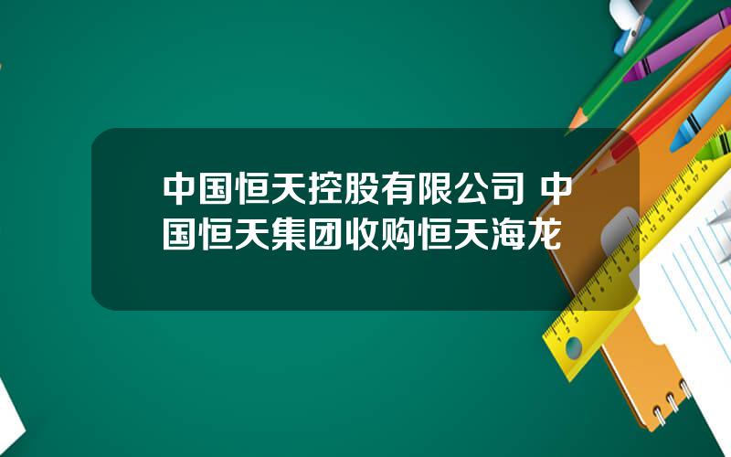 中国恒天控股有限公司 中国恒天集团收购恒天海龙